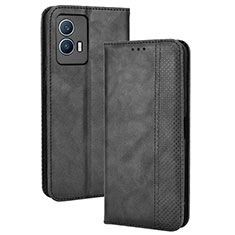 Funda de Cuero Cartera con Soporte Carcasa BY4 para Vivo iQOO U5 5G Negro