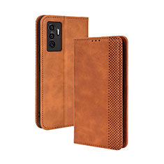 Funda de Cuero Cartera con Soporte Carcasa BY4 para Vivo V23e Marron