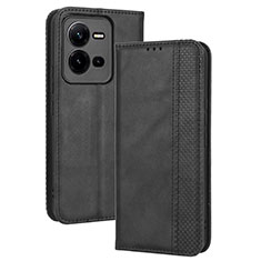 Funda de Cuero Cartera con Soporte Carcasa BY4 para Vivo V25e Negro