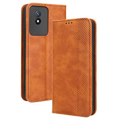 Funda de Cuero Cartera con Soporte Carcasa BY4 para Vivo Y11 (2023) Marron