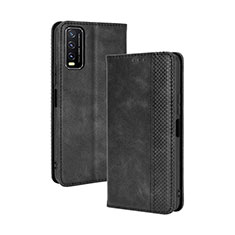 Funda de Cuero Cartera con Soporte Carcasa BY4 para Vivo Y11s Negro