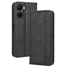 Funda de Cuero Cartera con Soporte Carcasa BY4 para Vivo Y16 Negro