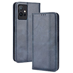 Funda de Cuero Cartera con Soporte Carcasa BY4 para Vivo Y55 5G Azul