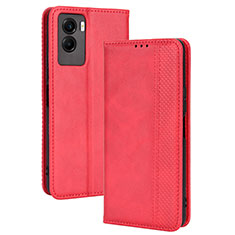 Funda de Cuero Cartera con Soporte Carcasa BY4 para Vivo Y72t Rojo