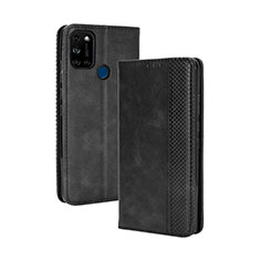 Funda de Cuero Cartera con Soporte Carcasa BY4 para Wiko View5 Negro