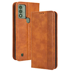 Funda de Cuero Cartera con Soporte Carcasa BY4 para Wiko Voix Marron