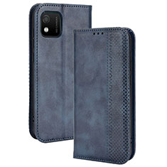 Funda de Cuero Cartera con Soporte Carcasa BY4 para Wiko Y52 Azul