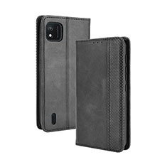 Funda de Cuero Cartera con Soporte Carcasa BY4 para Wiko Y62 Negro