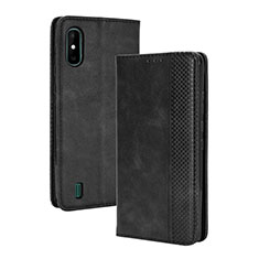 Funda de Cuero Cartera con Soporte Carcasa BY4 para Wiko Y81 Negro