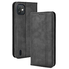 Funda de Cuero Cartera con Soporte Carcasa BY4 para Wiko Y82 Negro