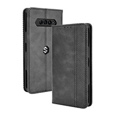 Funda de Cuero Cartera con Soporte Carcasa BY4 para Xiaomi Black Shark 4 Pro 5G Negro