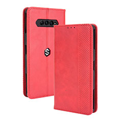 Funda de Cuero Cartera con Soporte Carcasa BY4 para Xiaomi Black Shark 4 Pro 5G Rojo