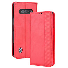 Funda de Cuero Cartera con Soporte Carcasa BY4 para Xiaomi Black Shark 4S 5G Rojo