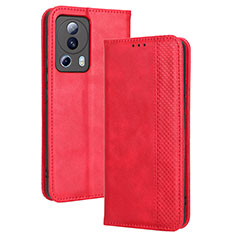 Funda de Cuero Cartera con Soporte Carcasa BY4 para Xiaomi Civi 2 5G Rojo