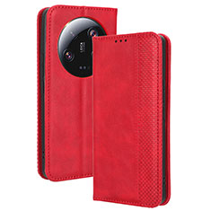 Funda de Cuero Cartera con Soporte Carcasa BY4 para Xiaomi Mi 13 Ultra 5G Rojo