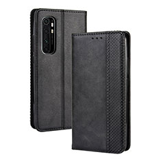 Funda de Cuero Cartera con Soporte Carcasa BY4 para Xiaomi Mi Note 10 Lite Negro