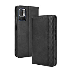 Funda de Cuero Cartera con Soporte Carcasa BY4 para Xiaomi POCO M3 Pro 5G Negro