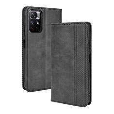 Funda de Cuero Cartera con Soporte Carcasa BY4 para Xiaomi Poco M4 Pro 5G Negro