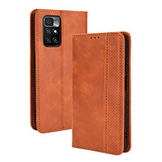 Funda de Cuero Cartera con Soporte Carcasa BY4 para Xiaomi Redmi 10 (2022) Marron