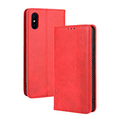 Funda de Cuero Cartera con Soporte Carcasa BY4 para Xiaomi Redmi 9i Rojo