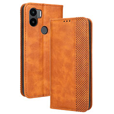 Funda de Cuero Cartera con Soporte Carcasa BY4 para Xiaomi Redmi A1 Plus Marron