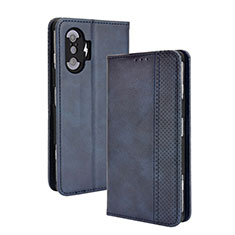 Funda de Cuero Cartera con Soporte Carcasa BY4 para Xiaomi Redmi K40 Gaming 5G Azul