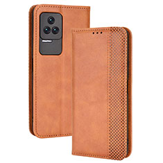 Funda de Cuero Cartera con Soporte Carcasa BY4 para Xiaomi Redmi K50 Pro 5G Marron