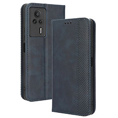 Funda de Cuero Cartera con Soporte Carcasa BY4 para Xiaomi Redmi K60E 5G Azul