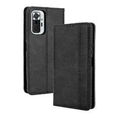 Funda de Cuero Cartera con Soporte Carcasa BY4 para Xiaomi Redmi Note 10 Pro 4G Negro