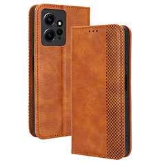 Funda de Cuero Cartera con Soporte Carcasa BY4 para Xiaomi Redmi Note 12 4G Marron