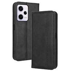 Funda de Cuero Cartera con Soporte Carcasa BY4 para Xiaomi Redmi Note 12 Explorer Negro