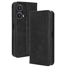 Funda de Cuero Cartera con Soporte Carcasa BY4 para Xiaomi Redmi Note 12 Turbo 5G Negro