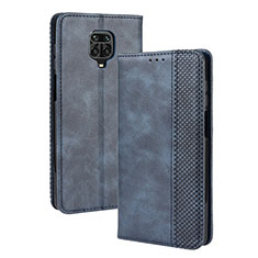 Funda de Cuero Cartera con Soporte Carcasa BY4 para Xiaomi Redmi Note 9S Azul