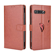 Funda de Cuero Cartera con Soporte Carcasa BY5 para Asus ROG Phone 3 Marron