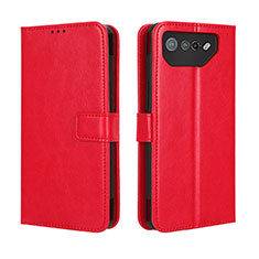 Funda de Cuero Cartera con Soporte Carcasa BY5 para Asus ROG Phone 7 Pro Rojo