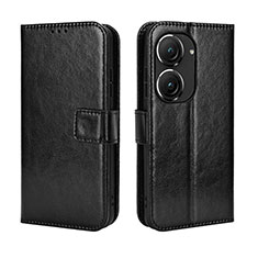 Funda de Cuero Cartera con Soporte Carcasa BY5 para Asus ZenFone 10 Negro