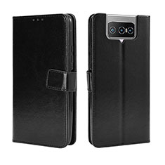 Funda de Cuero Cartera con Soporte Carcasa BY5 para Asus ZenFone 8 Flip ZS672KS Negro