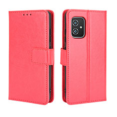 Funda de Cuero Cartera con Soporte Carcasa BY5 para Asus ZenFone 8 Mini Rojo