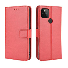 Funda de Cuero Cartera con Soporte Carcasa BY5 para Google Pixel 4a 5G Rojo