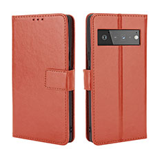 Funda de Cuero Cartera con Soporte Carcasa BY5 para Google Pixel 6 5G Marron