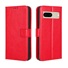 Funda de Cuero Cartera con Soporte Carcasa BY5 para Google Pixel 7 5G Rojo