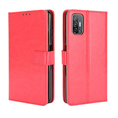 Funda de Cuero Cartera con Soporte Carcasa BY5 para HTC Desire 21 Pro 5G Rojo