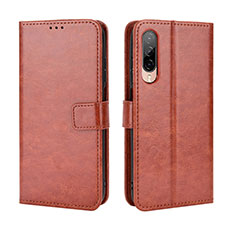 Funda de Cuero Cartera con Soporte Carcasa BY5 para HTC Desire 22 Pro 5G Marron