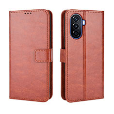 Funda de Cuero Cartera con Soporte Carcasa BY5 para Huawei Enjoy 50 Marron