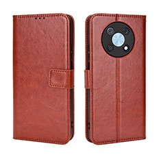 Funda de Cuero Cartera con Soporte Carcasa BY5 para Huawei Enjoy 50 Pro Marron