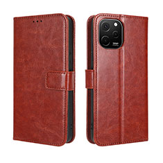 Funda de Cuero Cartera con Soporte Carcasa BY5 para Huawei Enjoy 50z Marron