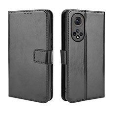 Funda de Cuero Cartera con Soporte Carcasa BY5 para Huawei Honor 50 5G Negro