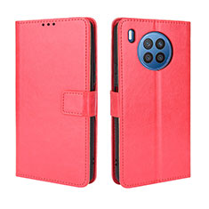 Funda de Cuero Cartera con Soporte Carcasa BY5 para Huawei Honor 50 Lite Rojo