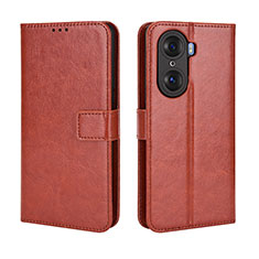 Funda de Cuero Cartera con Soporte Carcasa BY5 para Huawei Honor 60 5G Marron