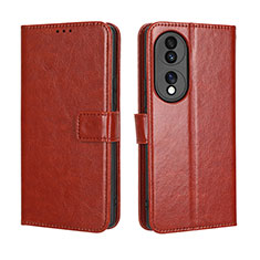 Funda de Cuero Cartera con Soporte Carcasa BY5 para Huawei Honor 70 5G Marron